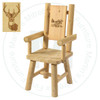 Hinterland Branded Deer Back Log Arm Chair.