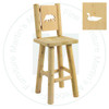 Hinterland Log Solid Loon Cut - Out Back 30'' Bar Stool.