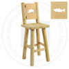 Hinterland Log Solid Fish Cut - Out Back 30'' Bar Stool.