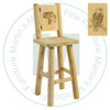 Hinterland Log Solid Branded Eagle Back 24'' Bar Stool.