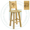 Hinterland Log Solid Branded Wolf Bush Back 30'' Bar Stool.
