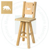 Hinterland Log Swivel Bear Cut - Out Back 24'' Bar Stool.
