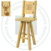 Hinterland Log Swivel Branded Deer Back 24'' Bar Stool.
