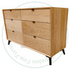Oak Venice 6 Drawer Wide Dresser