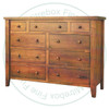 Pine Rustic Farmhouse 9 Drawer Dresser