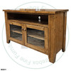 Oak Dakota 2 Glass Door TV Stand. Entertainment Centre Dimensions 19'' Deep x 48'' Wide  x 30'' High. Entertainment Unit has 1.25'' Thick Top and 1 Adjustable Shelf. ( Texture : Vintage with Saw marked Tops. Hardware : Wood Knobs. )
