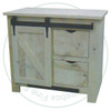 Pine Barn Door 2 Drawer 1 Door Night Stand