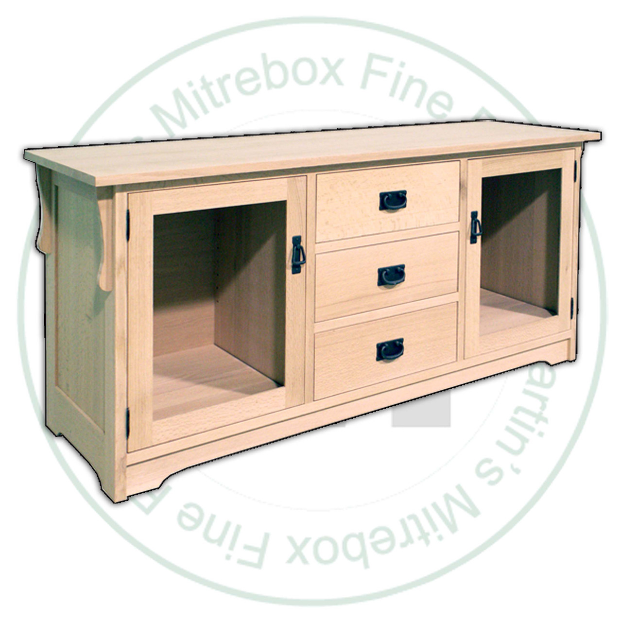 Maple Mission 2 Door 3 Drawer HDTV Entertainment Cabinet