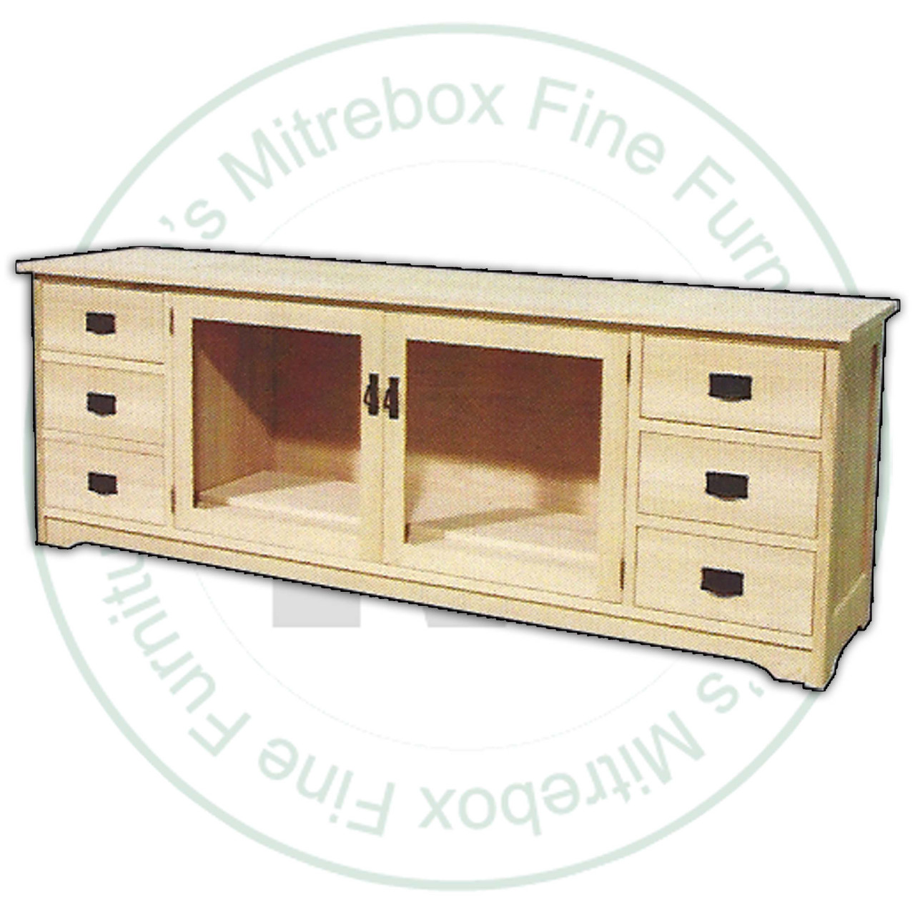Maple Mission 2 Door 6 Drawer HDTV Entertainment Cabinet