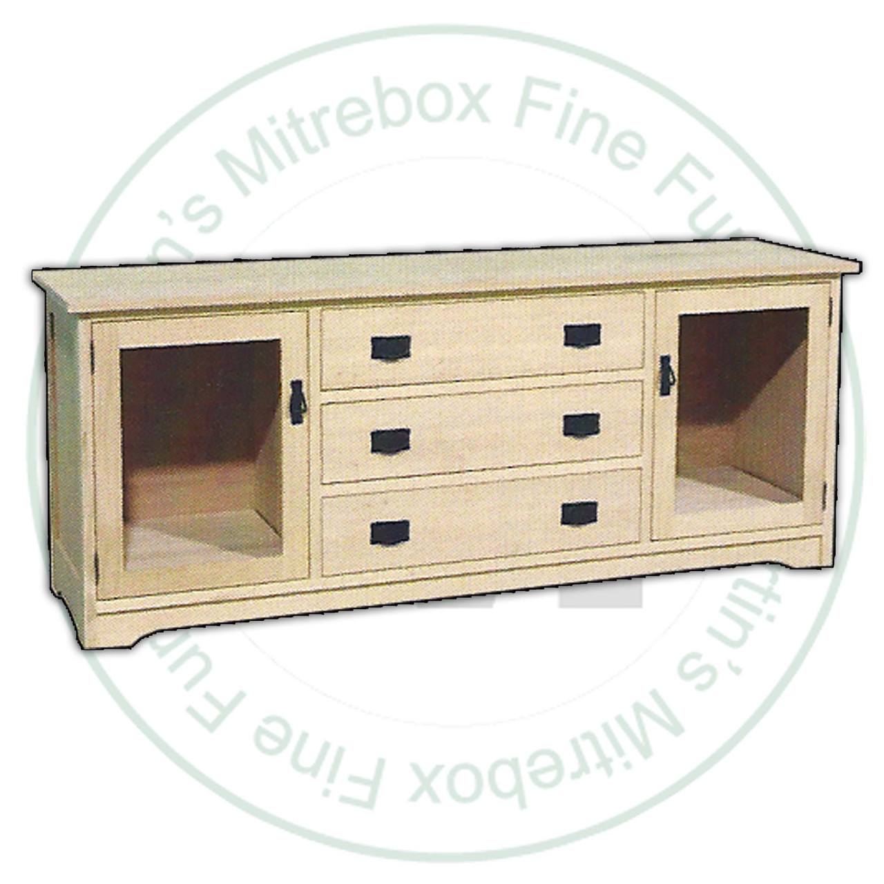 Maple Mission 2 Door 3 Drawer HDTV Entertainment Cabinet