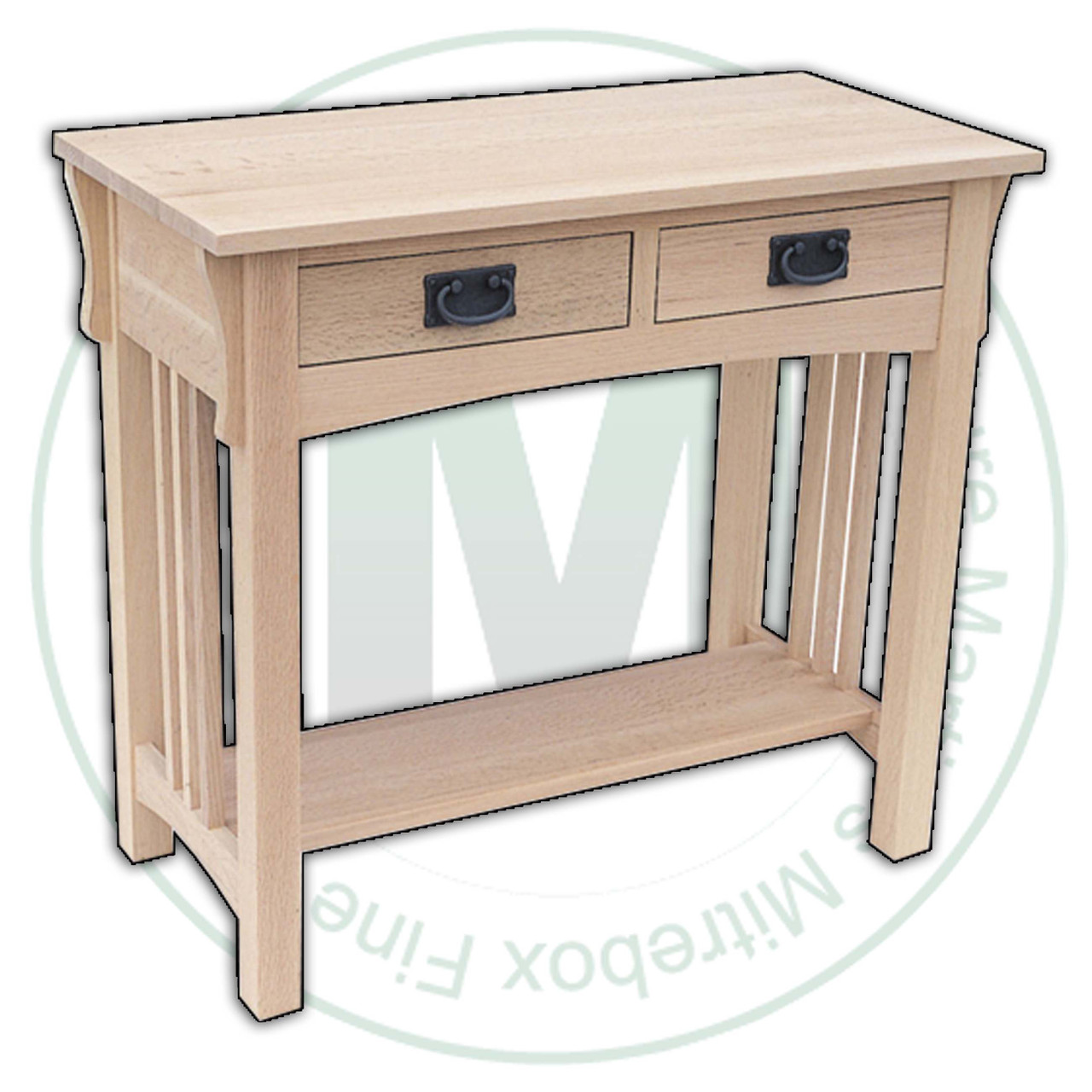 Maple Mission 2 Drawer Hall Table