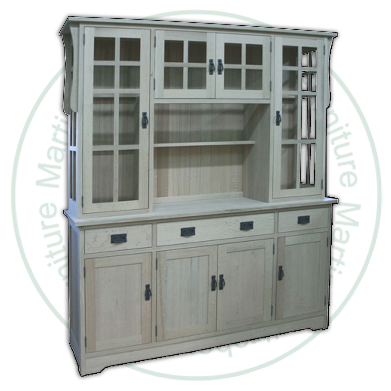 Maple Mission 8 Door 3 Drawer Hutch And Buffet