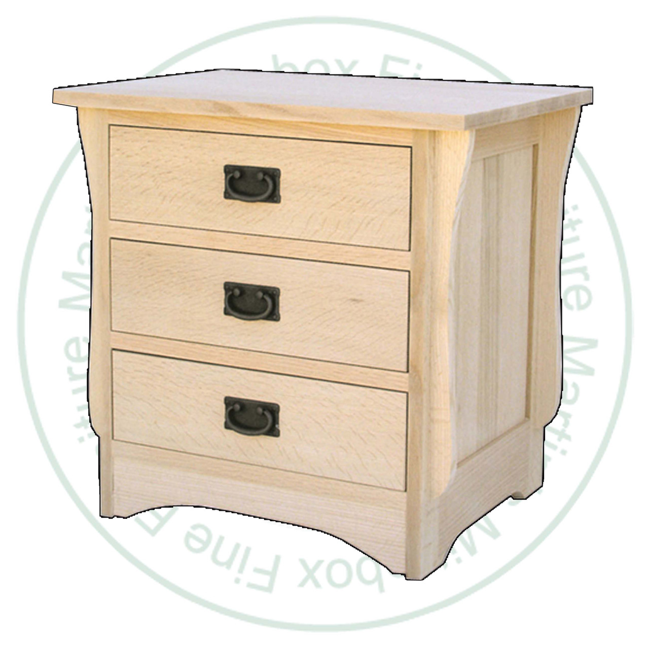 Maple Mission 3 Drawer Night Stand