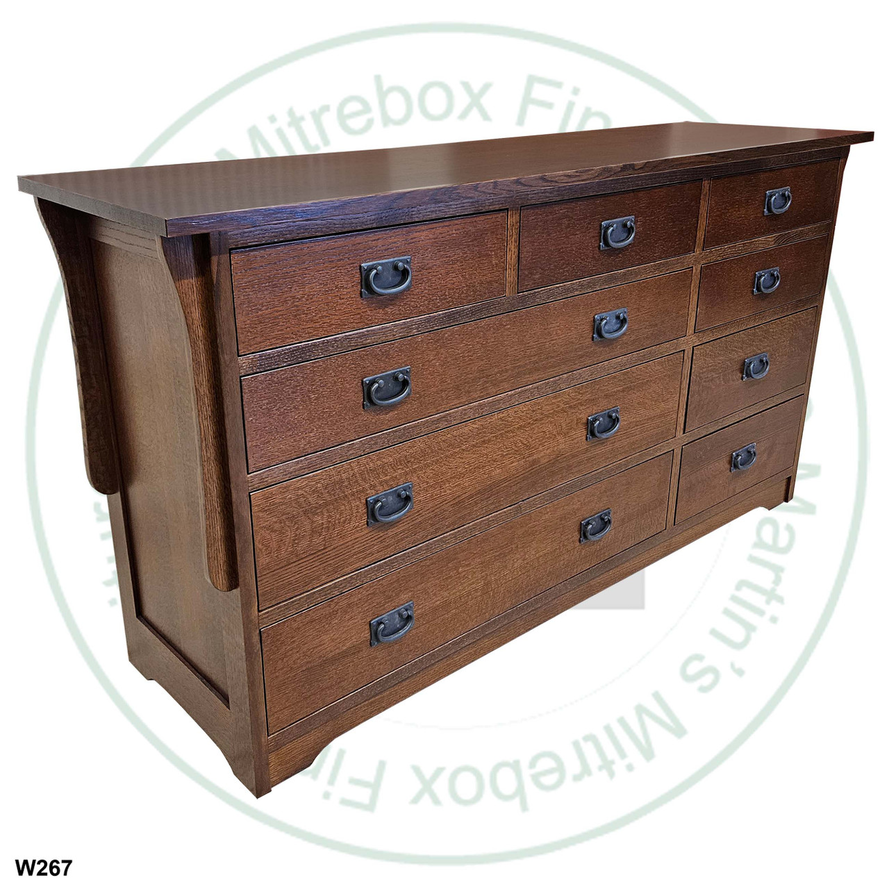 Maple Mission 9 Drawers Dresser