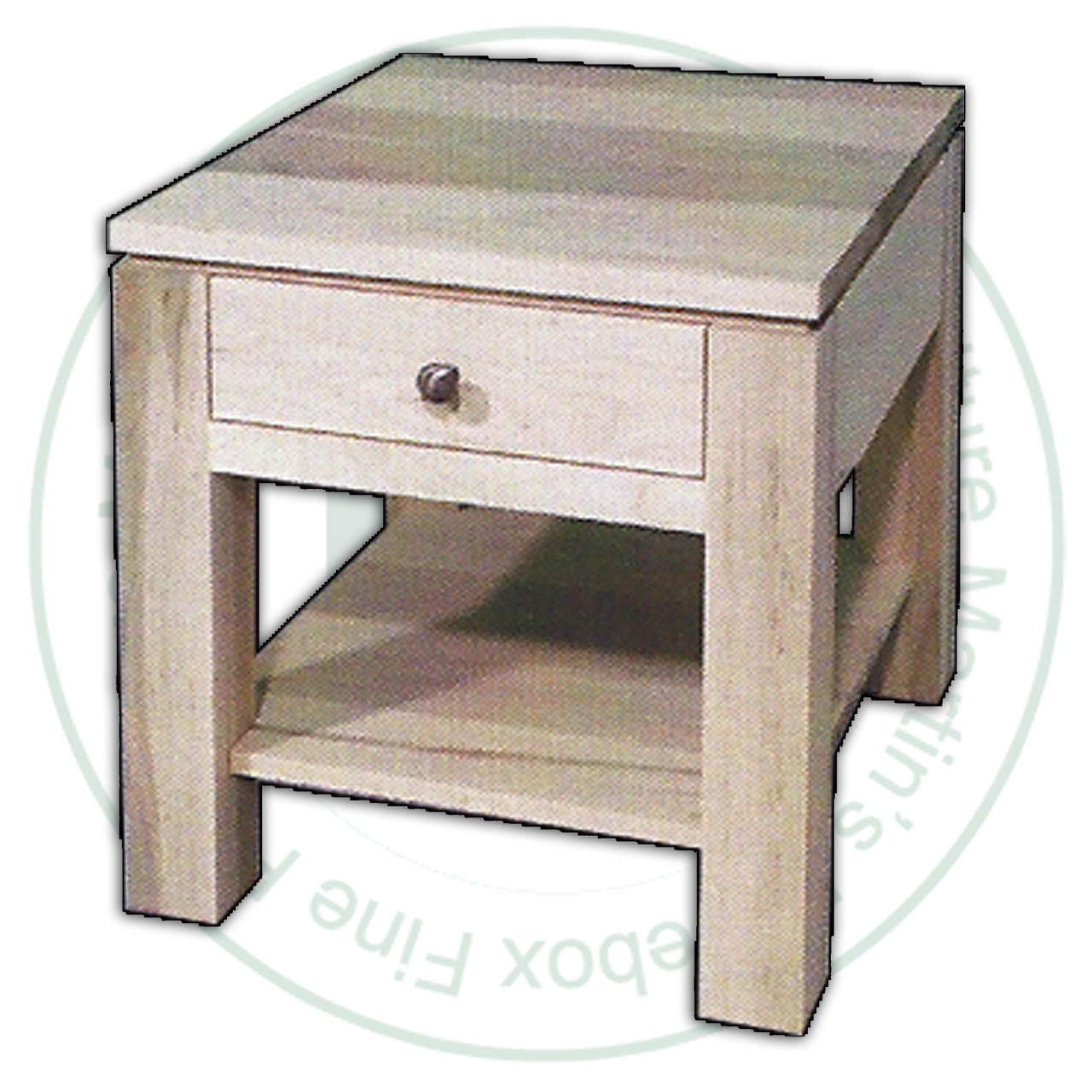 Pine New Port 1 Shelf 1 Drawer End Table