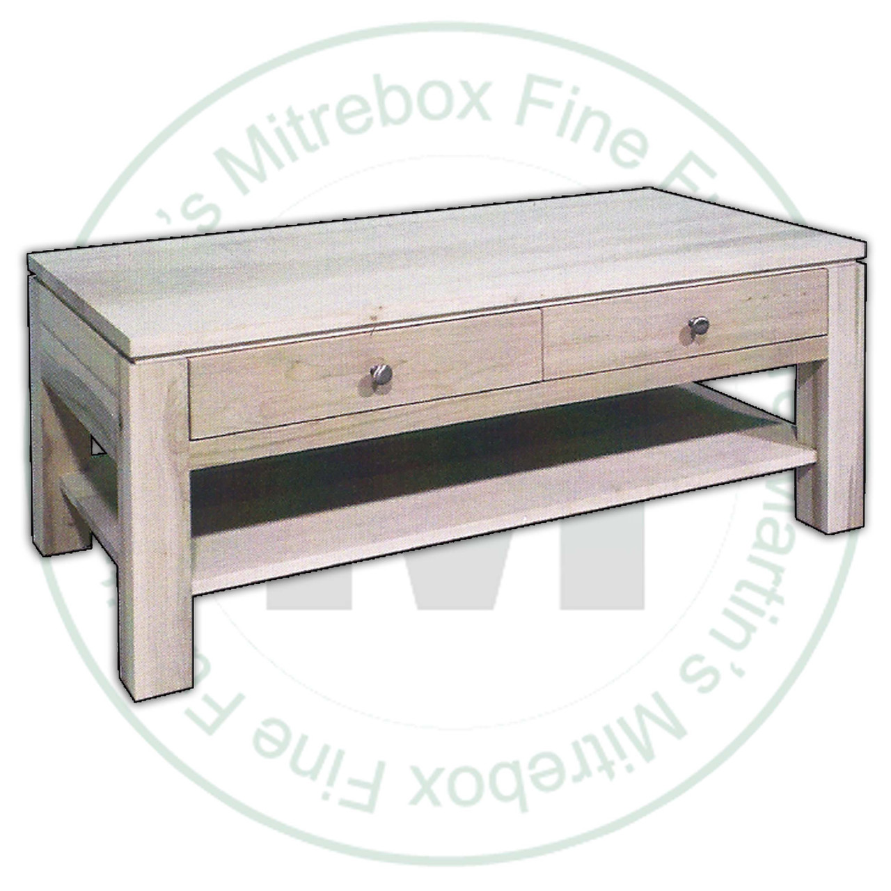 Pine New Port 1 Shelf 2 Drawer Coffee Table