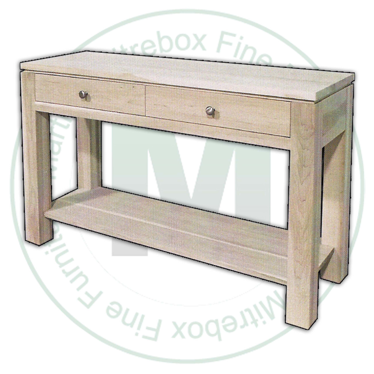 Pine New Port 1 Shelf 2 Drawer Sofa Table