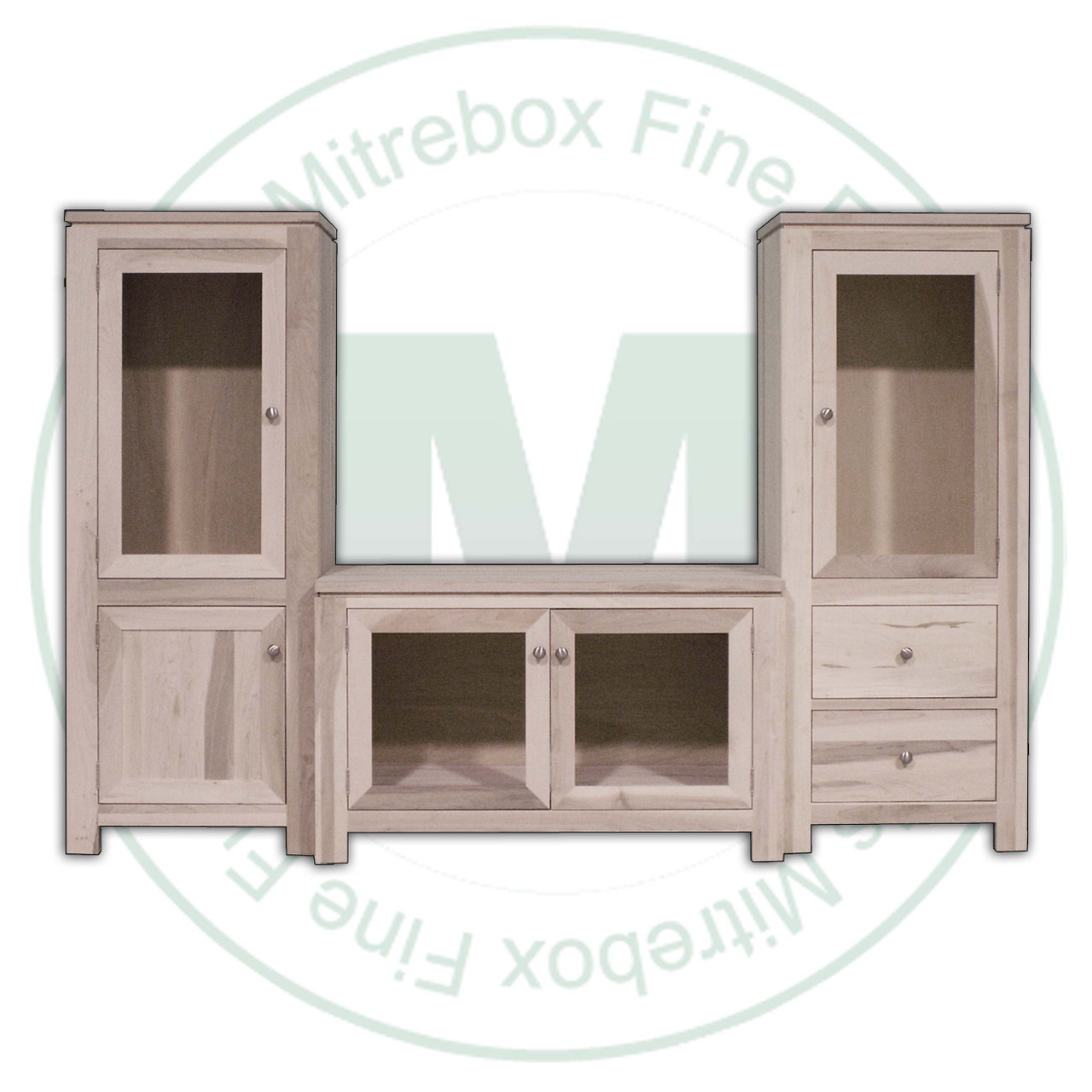 Pine New Port 3 Piece HDTV Wall Unit 92''W x 60''H x 18''D