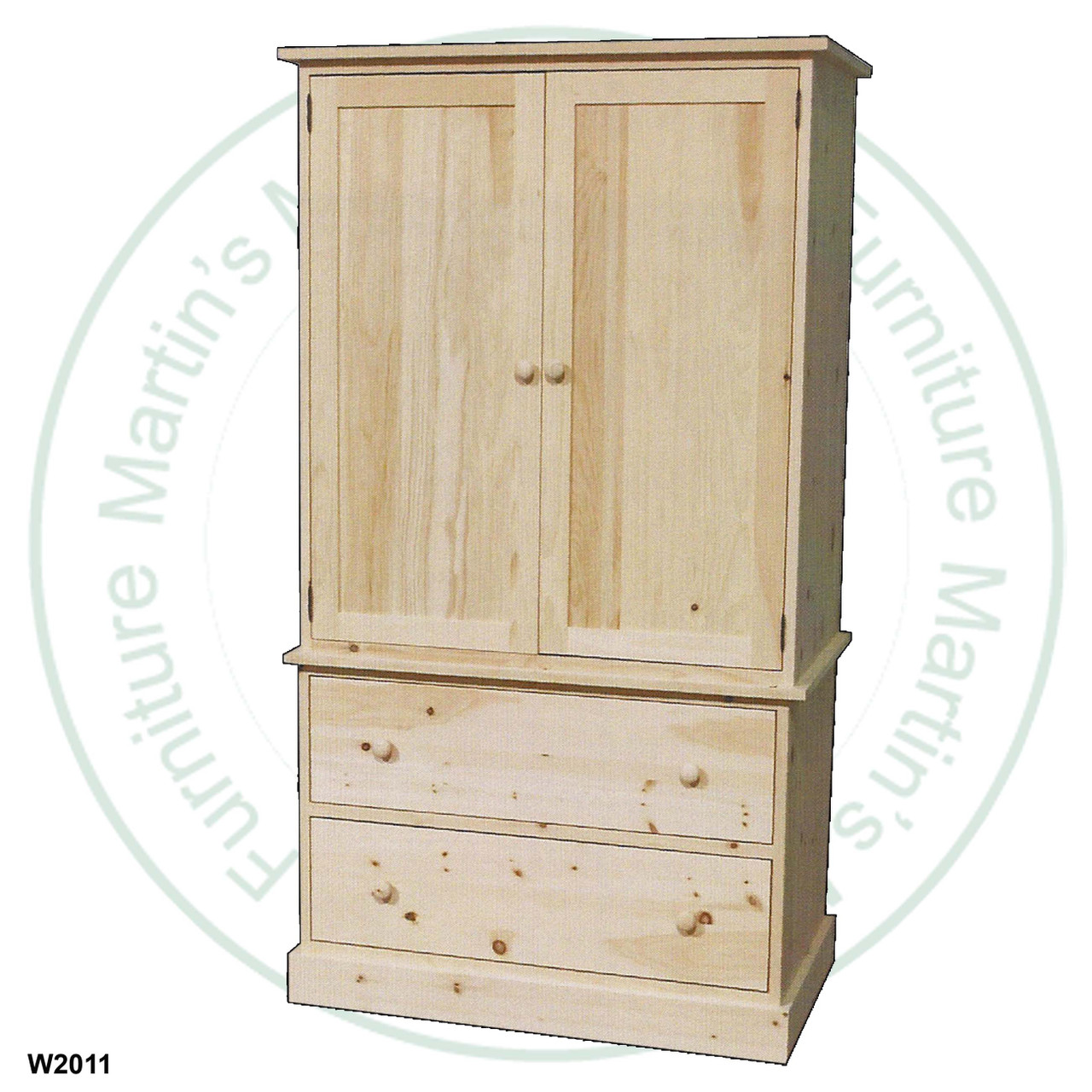 Pine Cottage 2 Piece Armoire 40''W x 73''H x 23''D