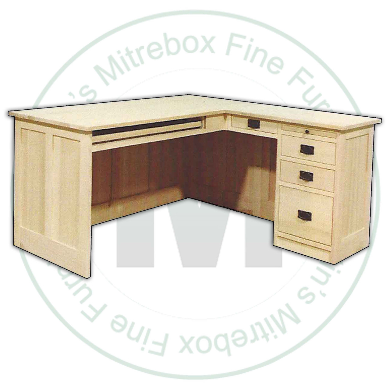 Oak Mission Pull Out Tray 4 Drawers L Shaped Desk
