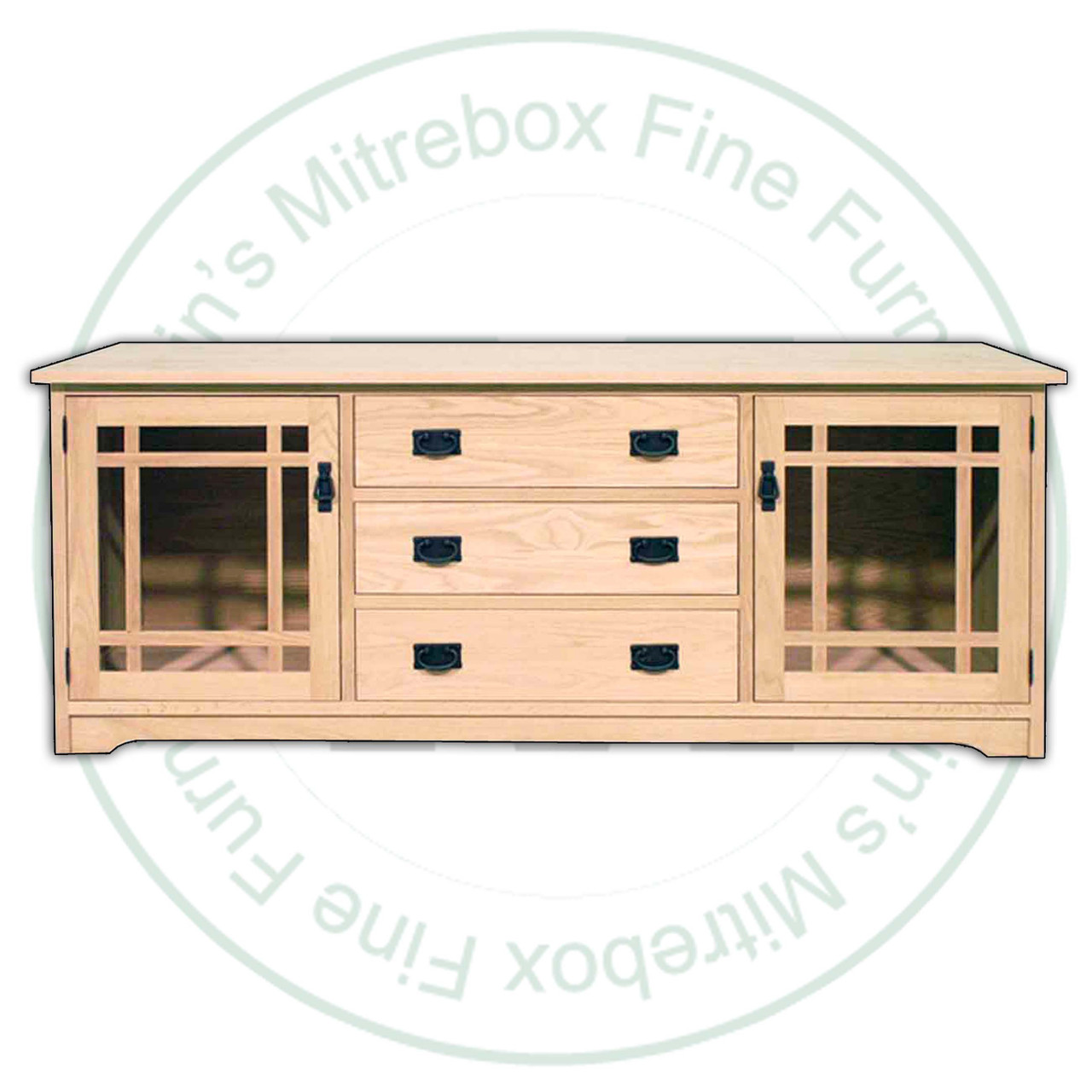 Oak Mission 2 Door 3 Drawer HDTV Entertainment Cabinet