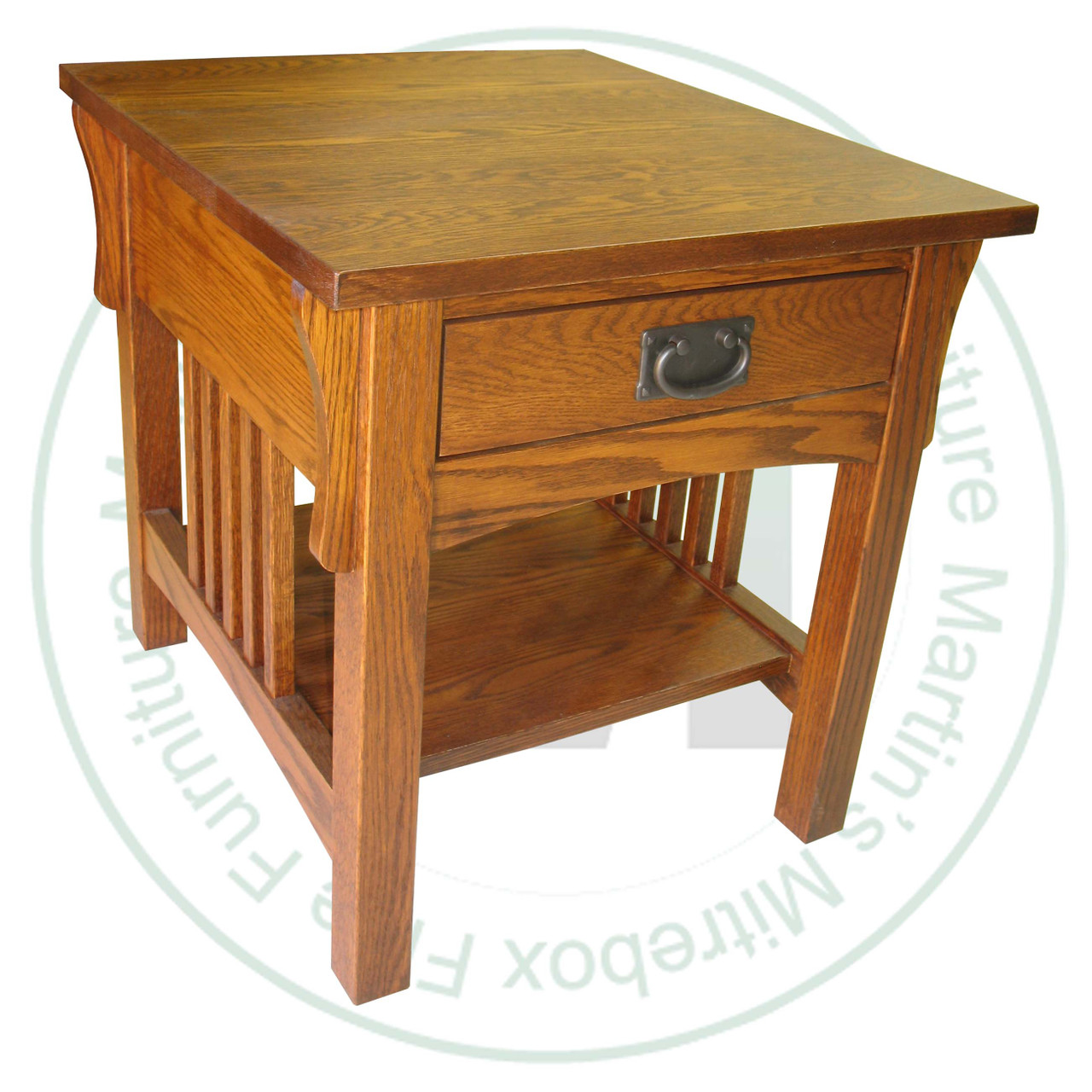 Oak Mission 1 Drawer Shelf End Table