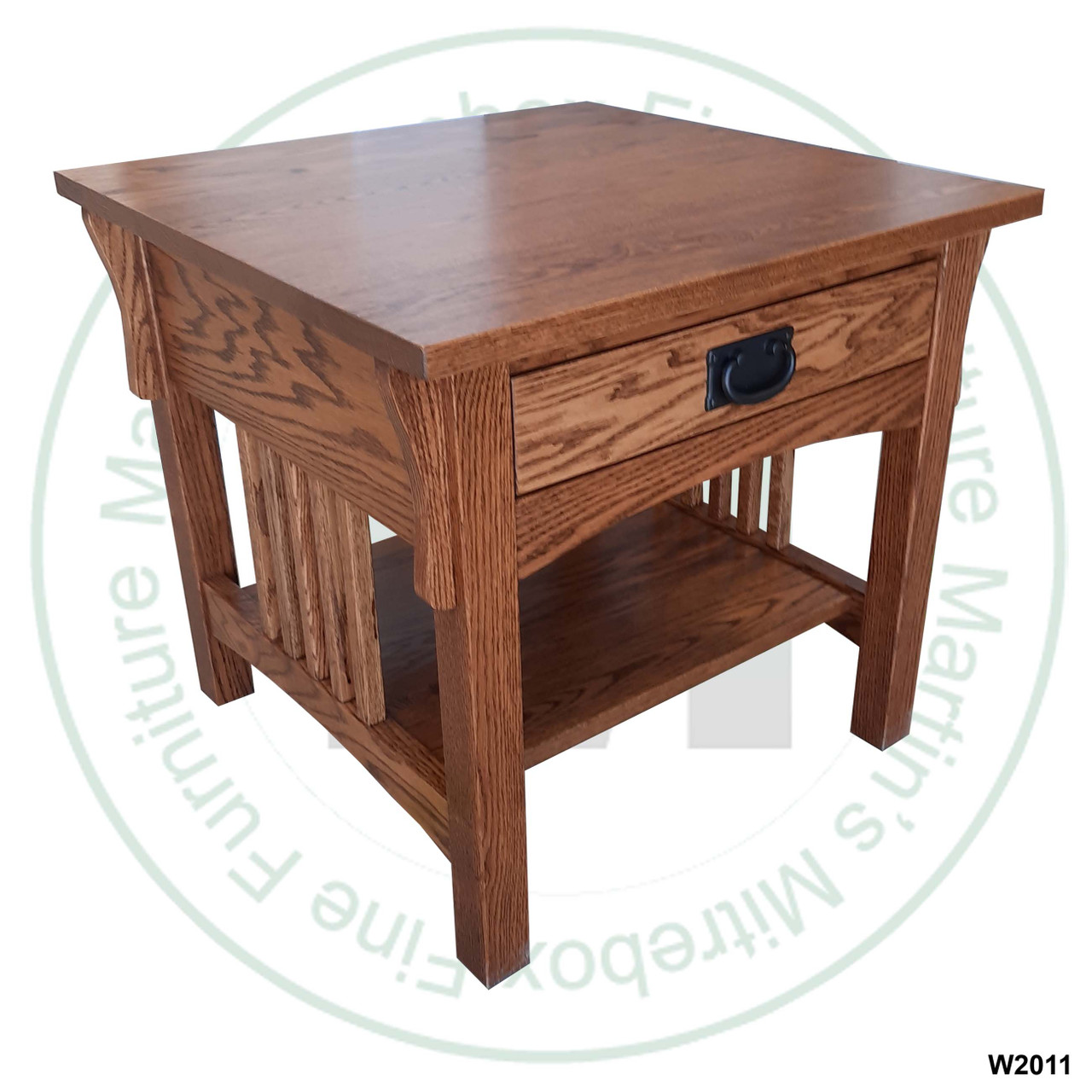 Oak Mission 1 Drawer Shelf End Table