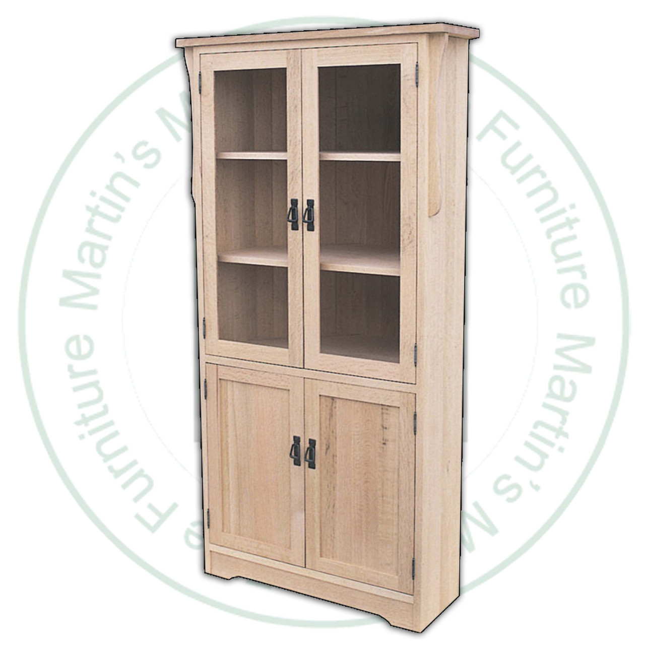 Oak Mission Corner Unit  37''W x 70''H x 23''D