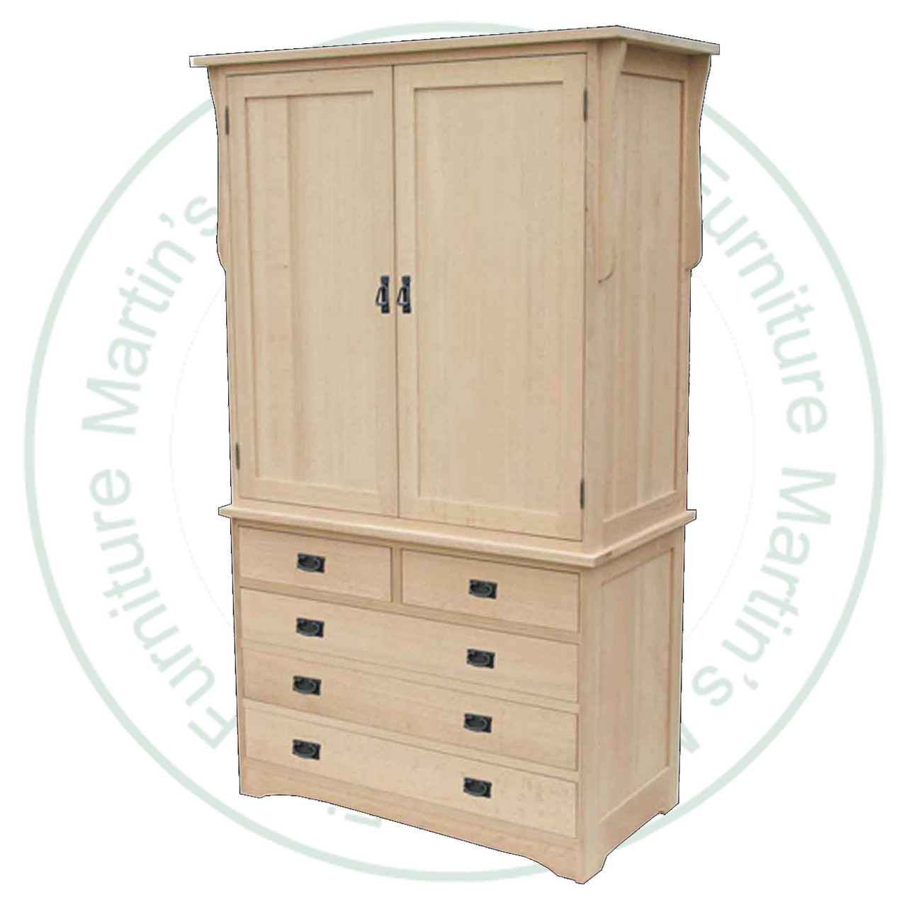 Oak Mission 2 Piece Armoire 45.5''W x 76''H x 22''D