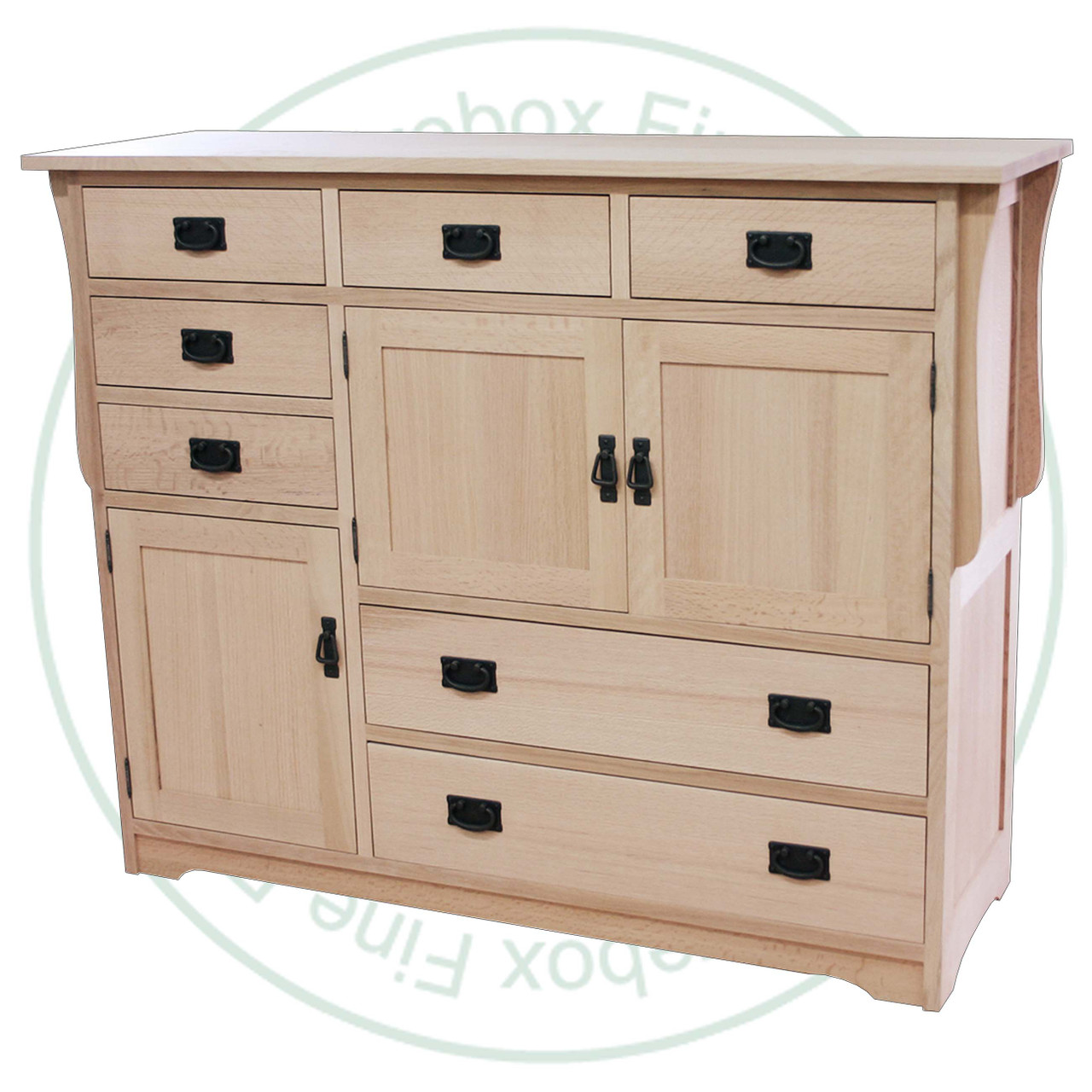 Oak Mission 7 Drawer 3 Door Mule Chest