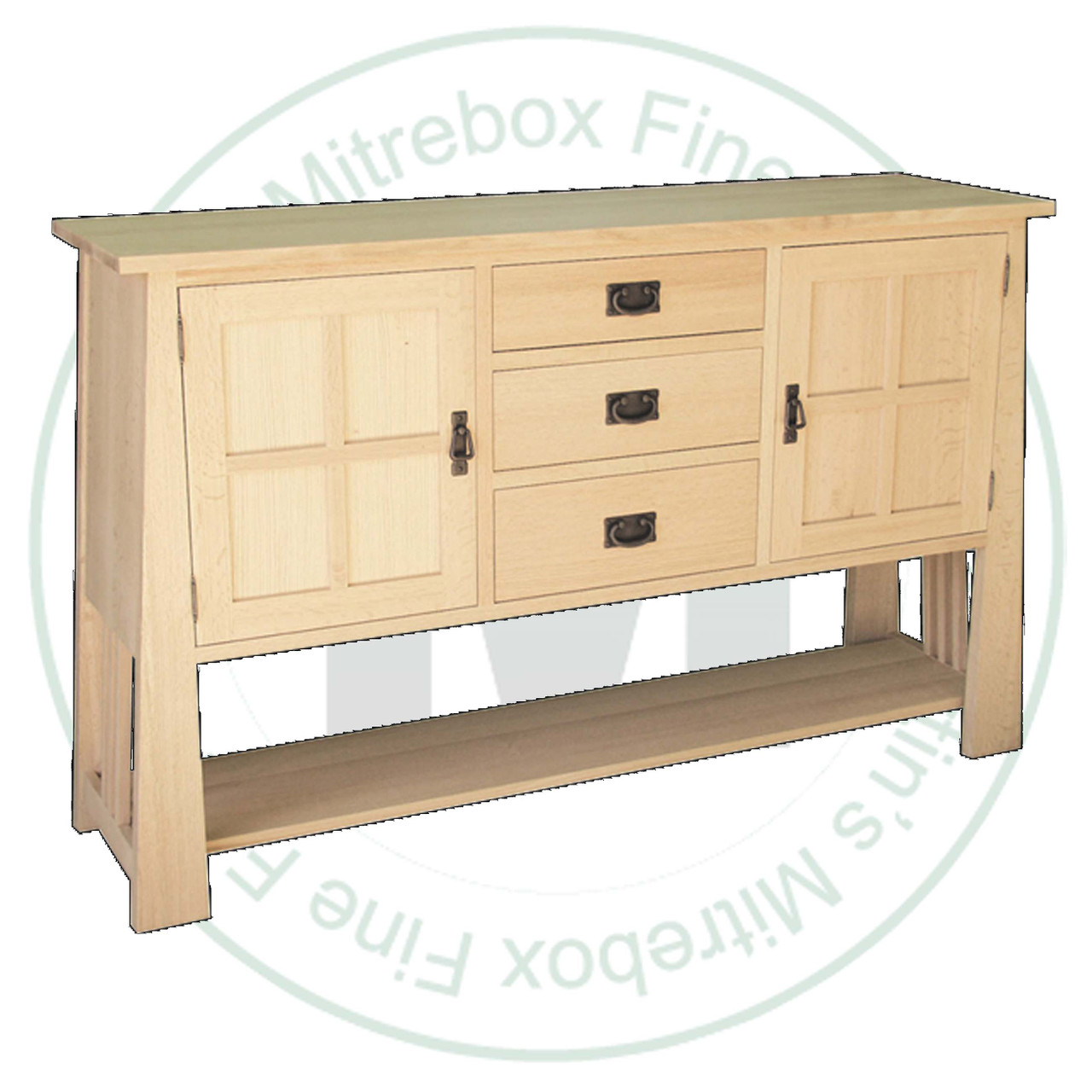 Oak Mission Horizon 3 Drawers 2 Door Sideboard
