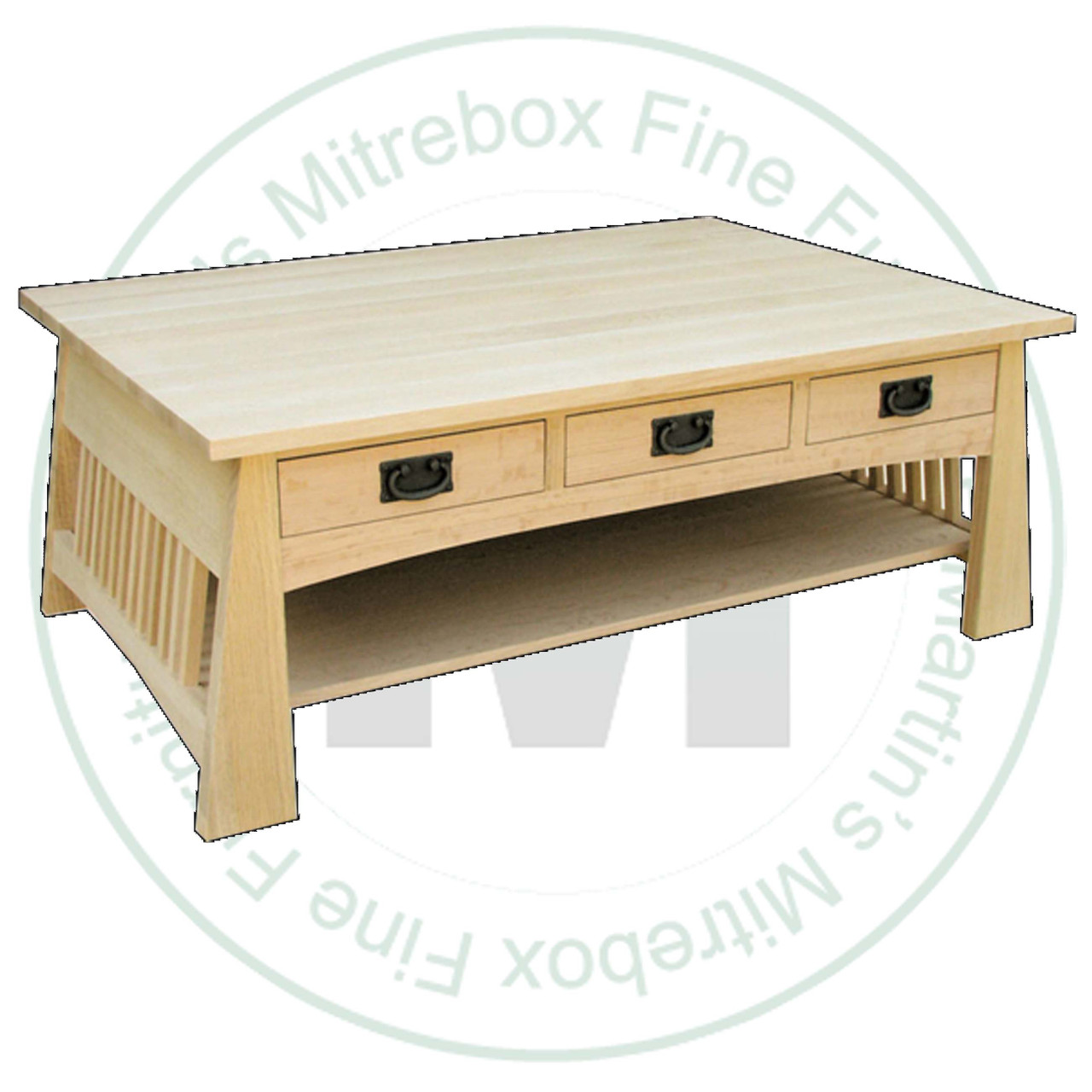 Oak Mission Horizon 6 Drawer Coffee Table