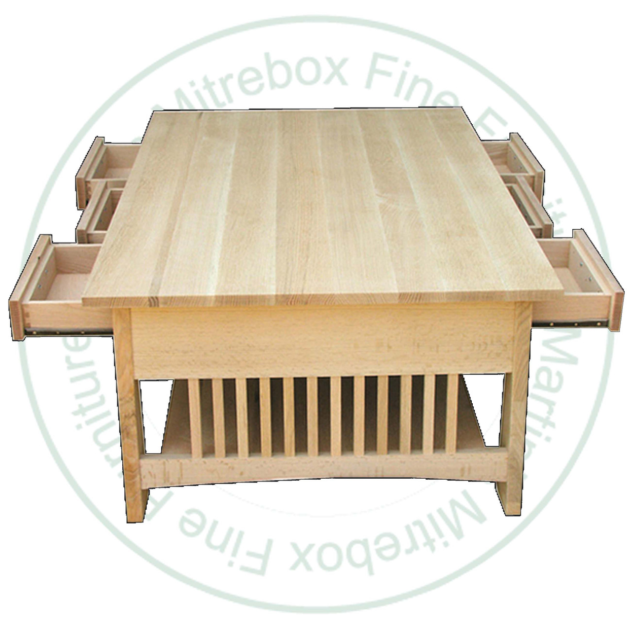 Oak Mission Horizon 6 Drawer Coffee Table