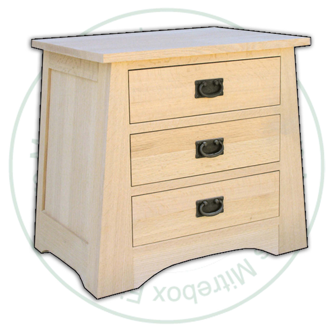 Oak Mission Horizon Night Stand 27.5''W x 25''H x 19''D With 3 Drawers