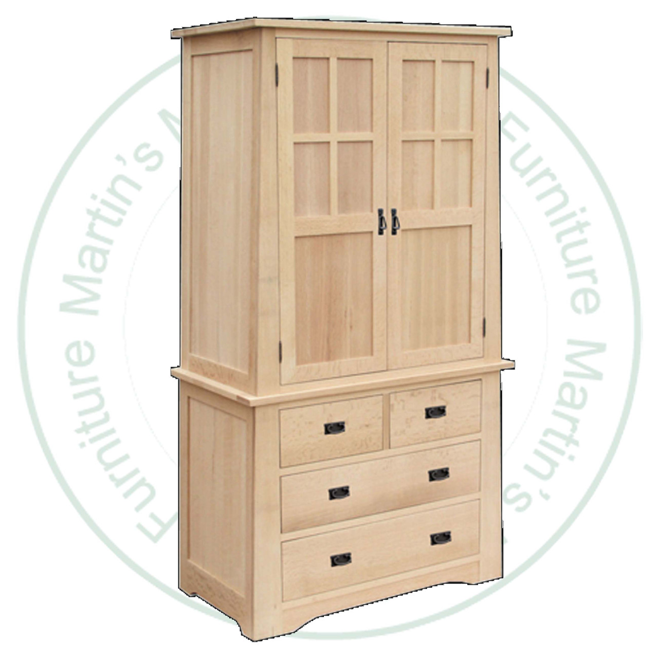 Oak Mission Horizon 5 Drawer 2 Door Armoire