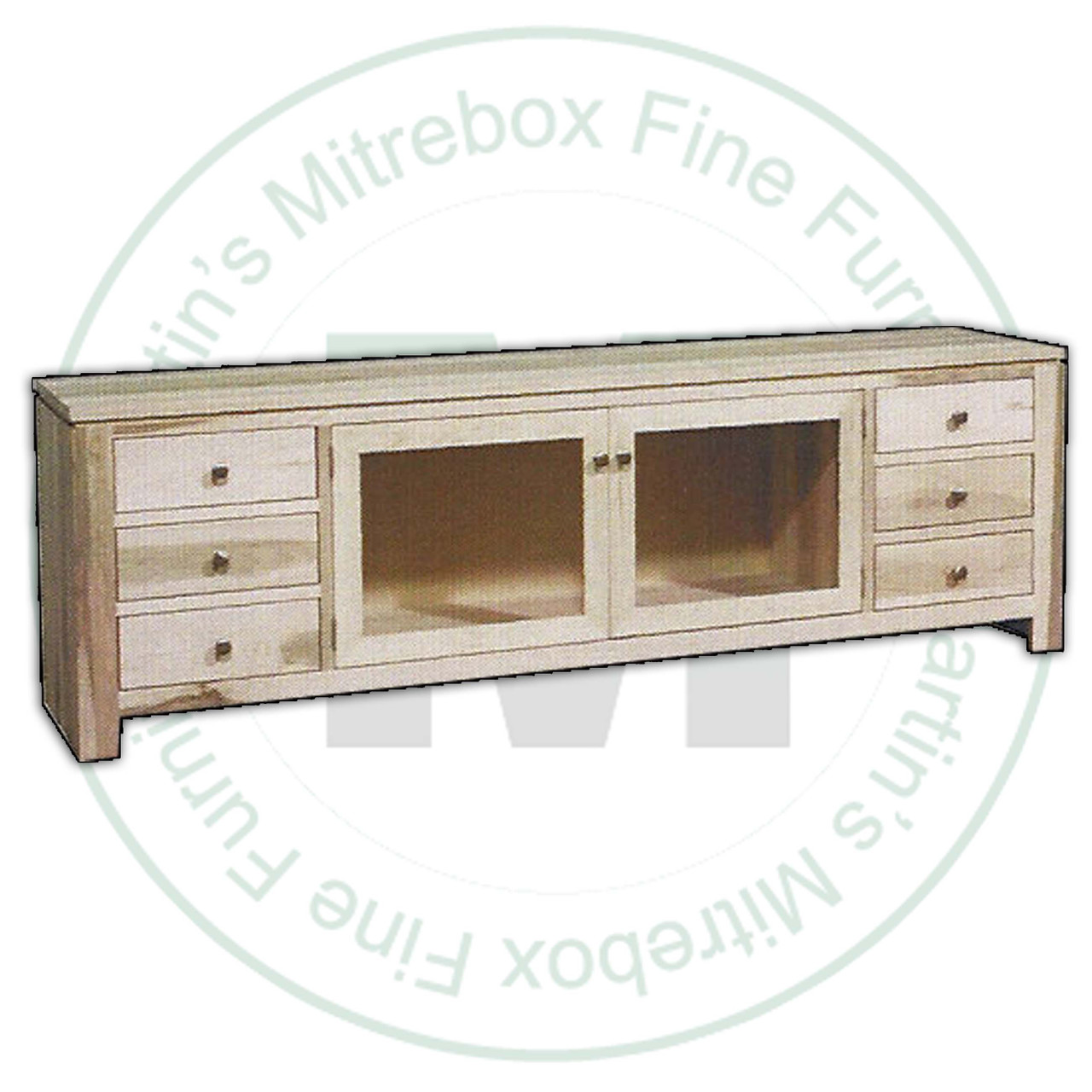 Oak New Port 2 Door 6 Drawer HDTV Entertainment Cabinet