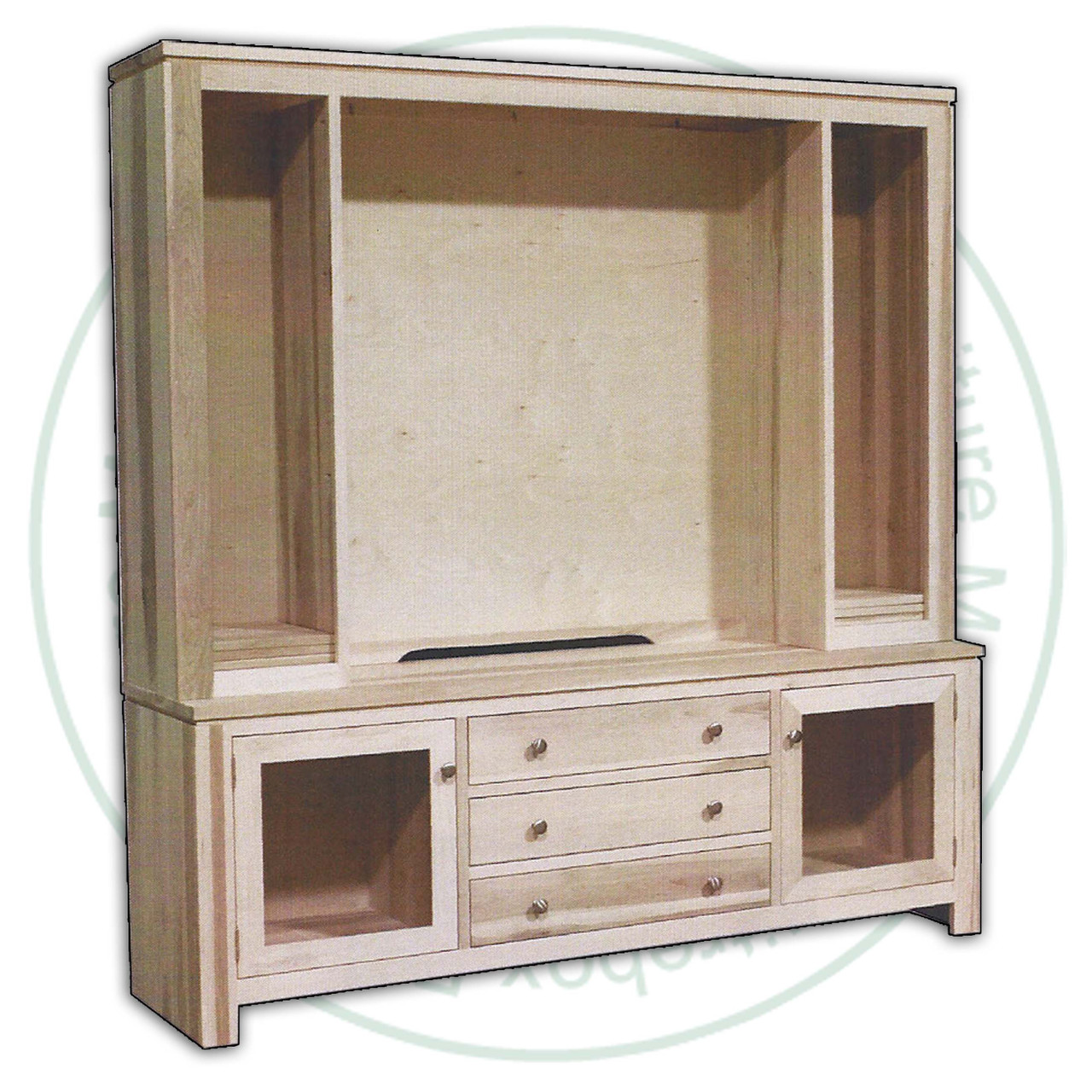 Oak New Port 2 Door 3 Drawer Hutch HDTV Entertainment Cabinet
