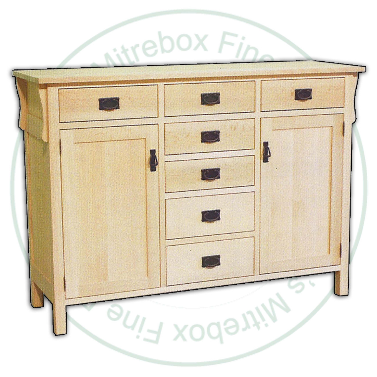 Oak Mission 7 Drawer 2 Door Sideboard