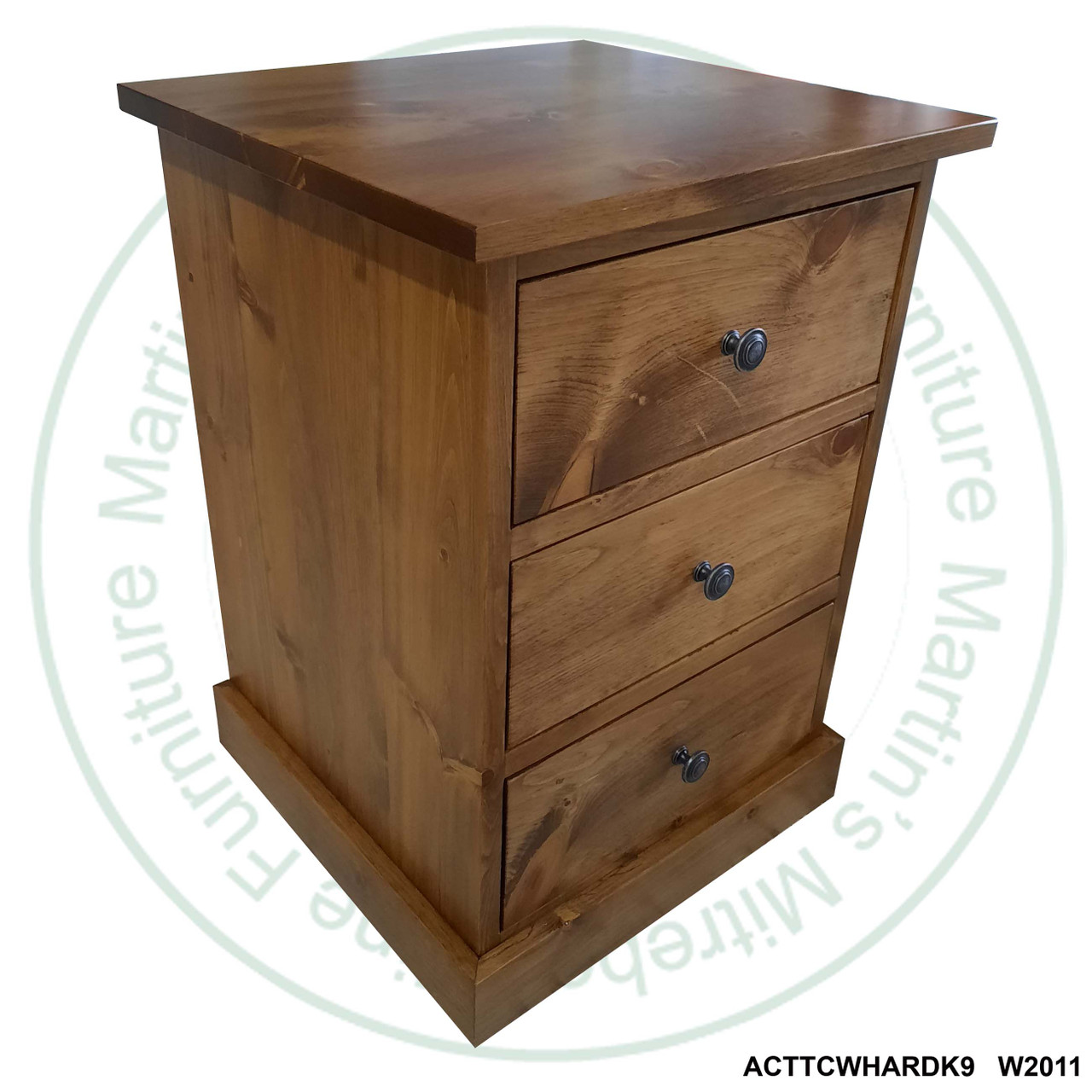 Oak Cottage 3 Drawer Night Stand