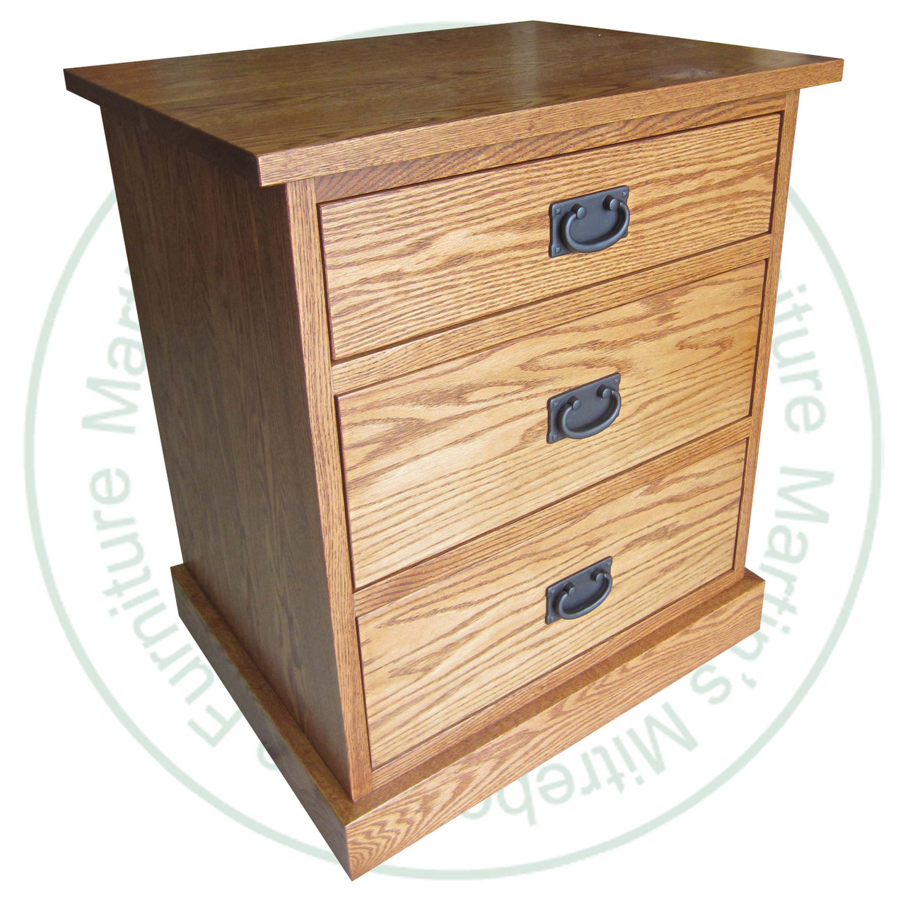 Oak Cottage Night Stand 20''W x 28''H x 19''D With 3 Drawers