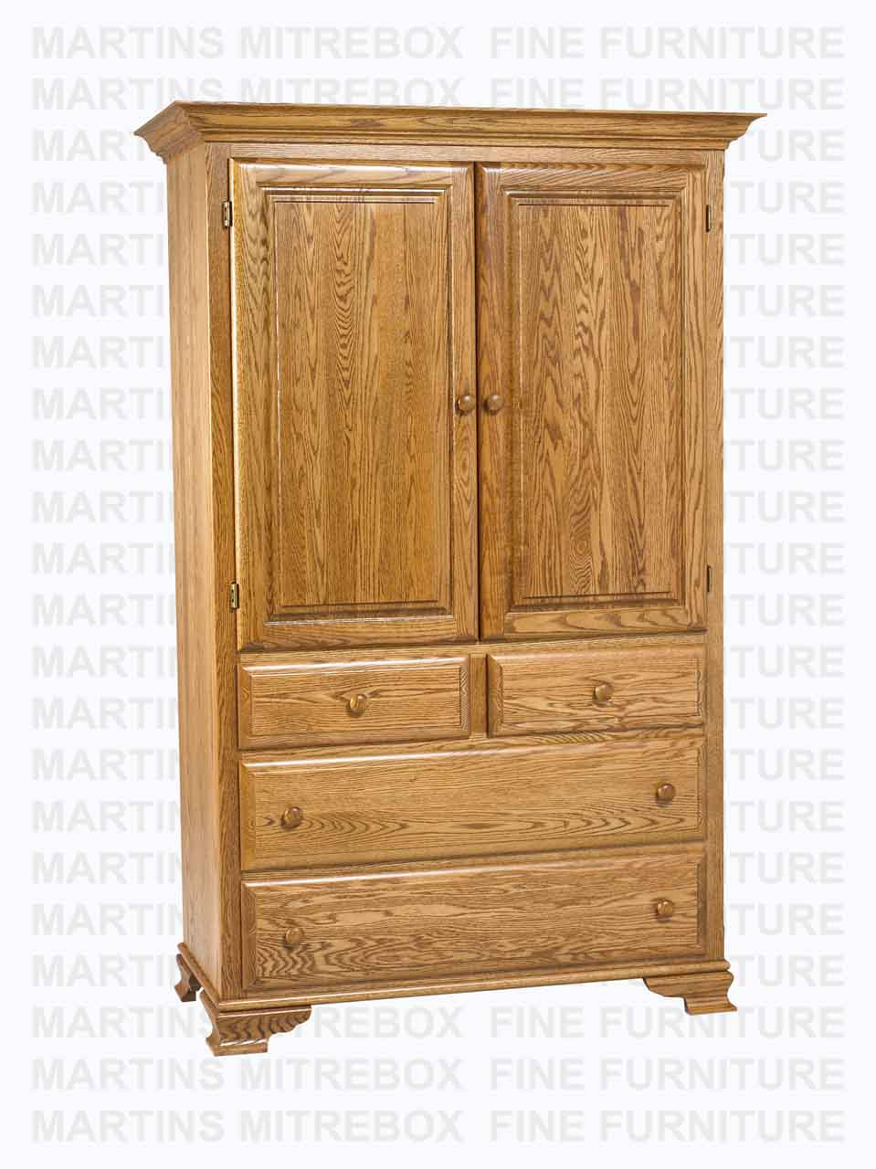 Oak Country Lane Armoire Plain Top 20''D x 42''W x 74''H