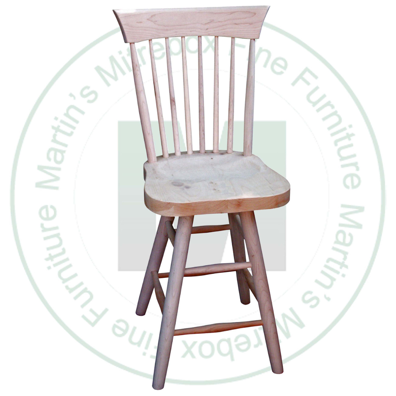 Maple City No Swivel 30'' Bar Stool Has Wood Seat