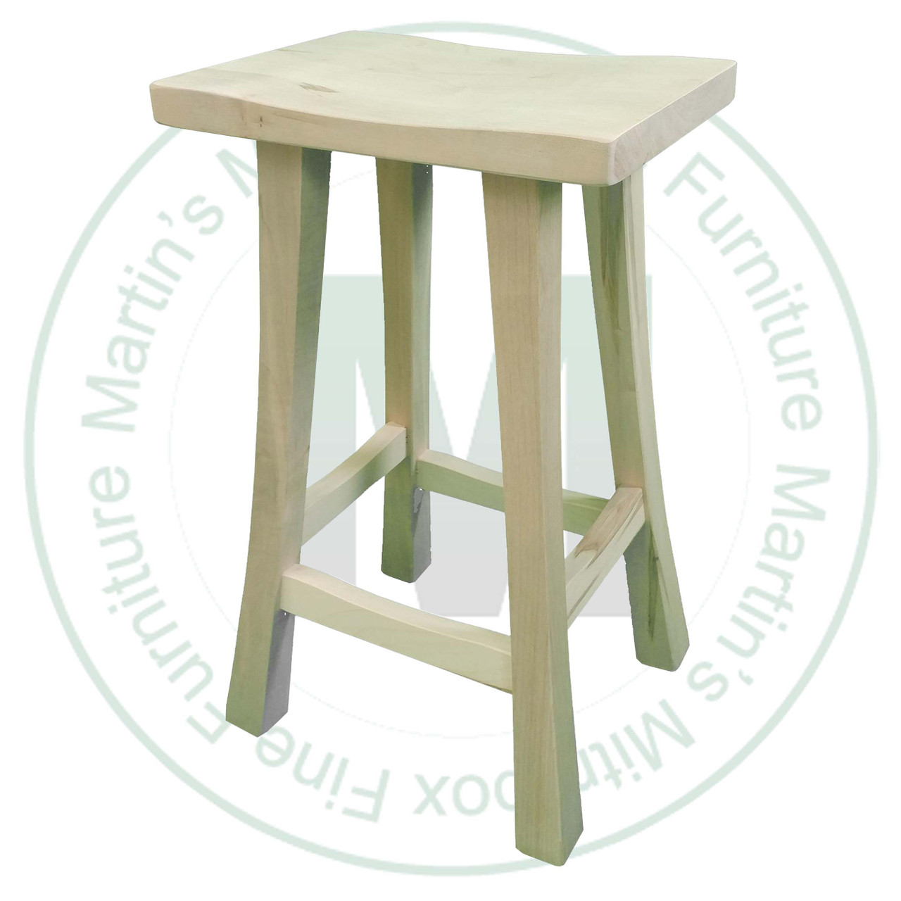 Maple Rectangle 30'' Barstool Has Wood Seat