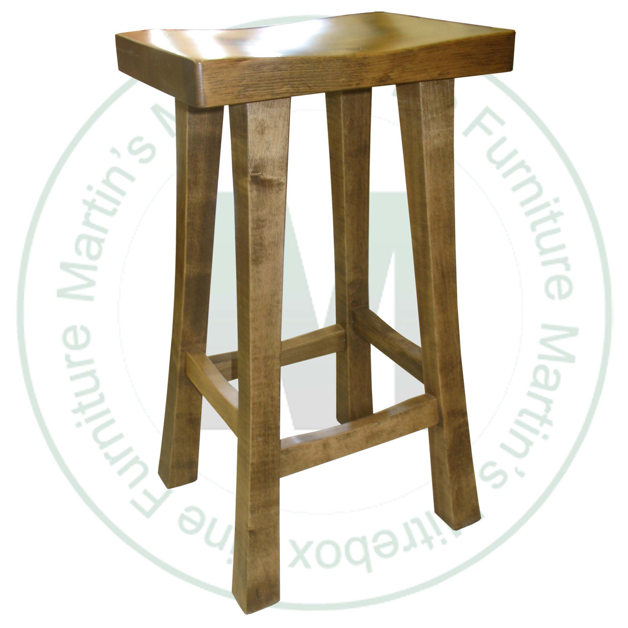 Maple Rectangle 30'' Barstool Has Wood Seat