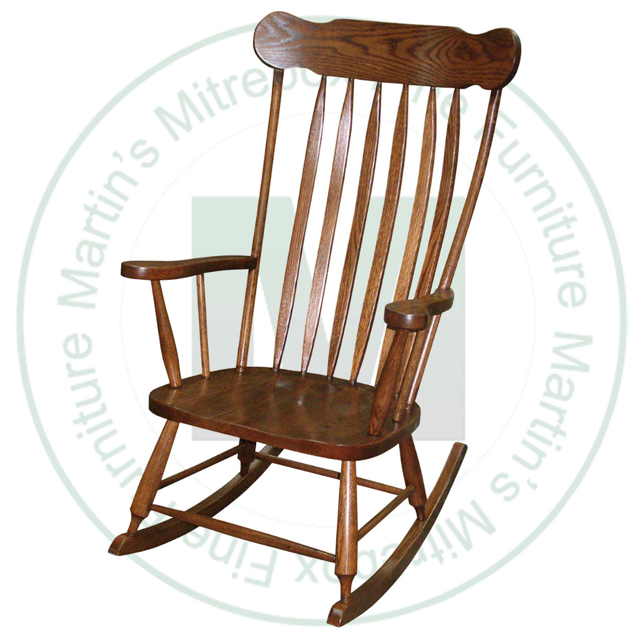 Maple Boston Rocker Has Wooden Seat