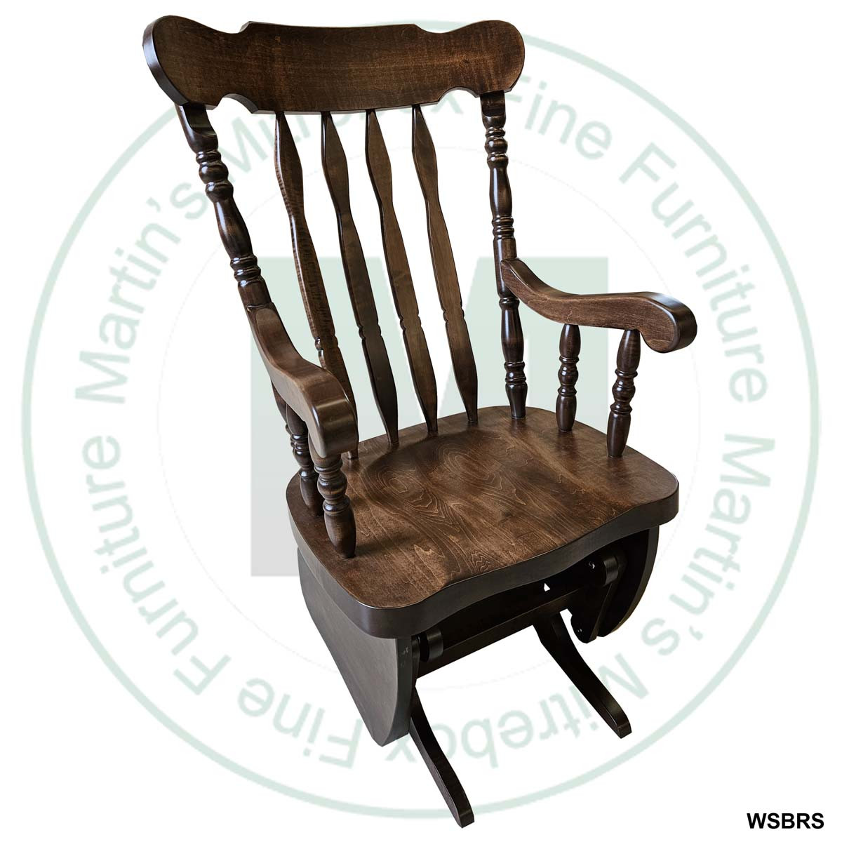 Maple Grandpa Glider Rocker Has Wood Seat