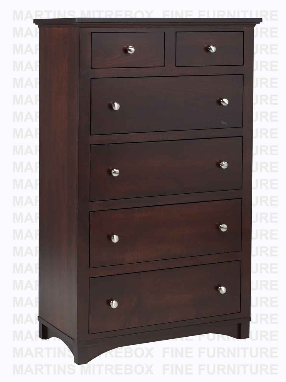 Oak Montana Chest 6 Drawers 18''D x 34''W x 58''H