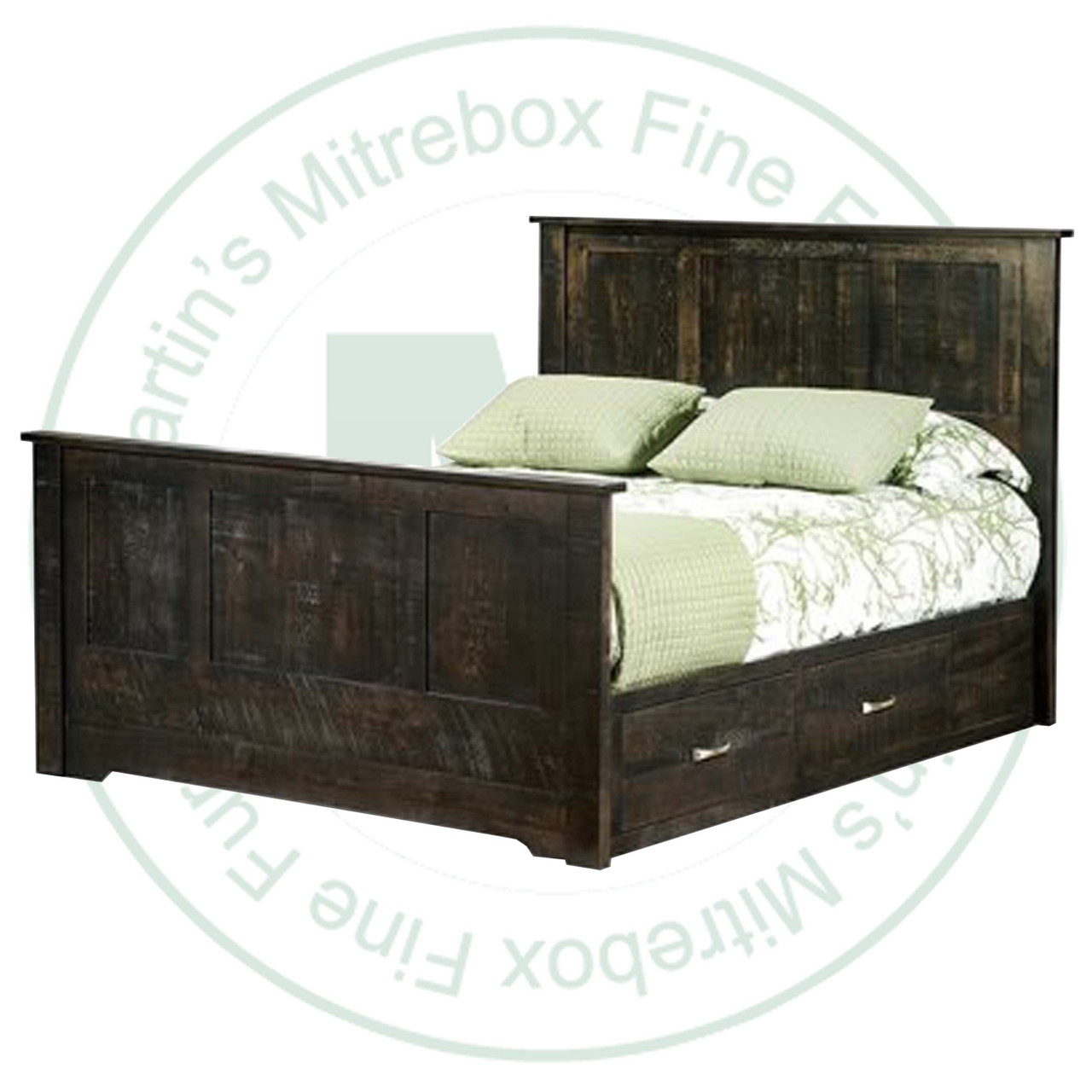 Oak Bancroft 4 Drawer Queen Storage Bed With 32'' Footboard