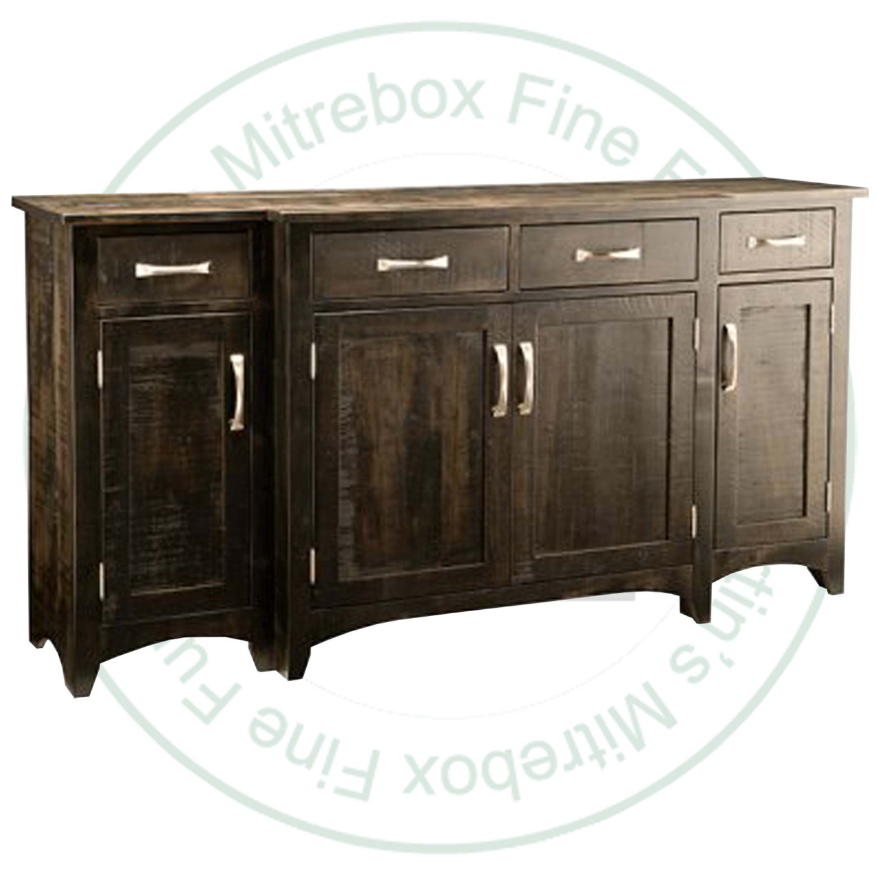 Oak Bancroft Sideboard With Bump Out 19''D x 73''W x 38''H With 4 Wood Doors And 4 Drawers