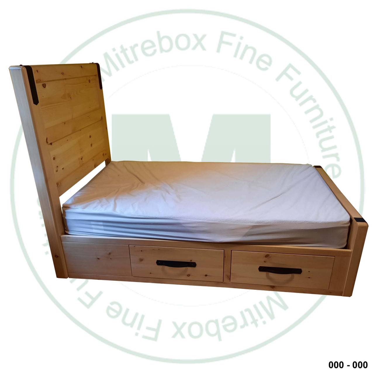 Oak Union Station 2 Drawer Single Platform Bed. 57'' Headboard 22'' Footboard